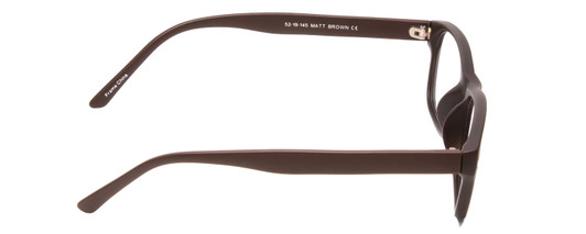 Side View of Soho 95 Designer Progressive Lens Blue Light Blocking Eyeglasses in Matte Dark Brown Unisex Classic Full Rim Acetate 52 mm