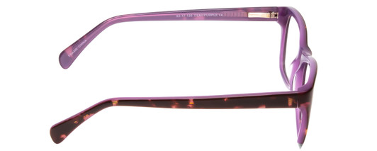 Side View of Splash 60 Designer Progressive Lens Blue Light Blocking Eyeglasses in Demi Tortoise Lilac Purple  Ladies Cateye Full Rim Acetate 53 mm