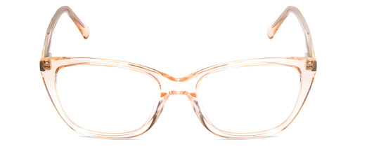 Front View of Vivid 886 Ladies Cateye Designer Reading Glasses Shiny Crystal Light Brown 53 mm