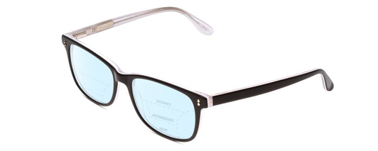 Profile View of Ernest Hemingway H4617 Designer Progressive Lens Blue Light Blocking Eyeglasses in Shiny Black Crystal Unisex Cateye Full Rim Acetate 56 mm
