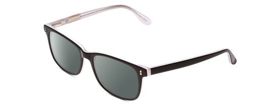 Profile View of Ernest Hemingway H4617 Designer Polarized Sunglasses with Custom Cut Smoke Grey Lenses in Shiny Black Crystal Unisex Cateye Full Rim Acetate 56 mm