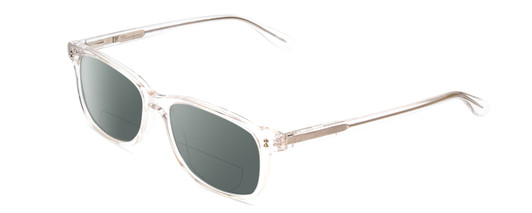 Profile View of Ernest Hemingway H4617 Designer Polarized Reading Sunglasses with Custom Cut Powered Smoke Grey Lenses in Crystal Clear Unisex Cateye Full Rim Acetate 56 mm
