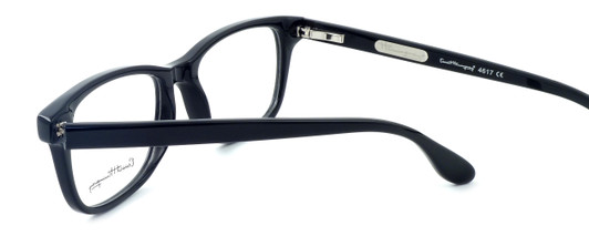 Close View of Ernest Hemingway H4617 Designer Reading Eye Glasses with Custom Cut Powered Lenses in Matte Black Unisex Cateye Full Rim Acetate 56 mm