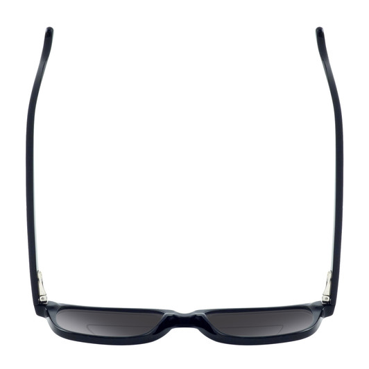 Top View of Ernest Hemingway H4617 Designer Polarized Reading Sunglasses with Custom Cut Powered Smoke Grey Lenses in Matte Black Unisex Cateye Full Rim Acetate 56 mm