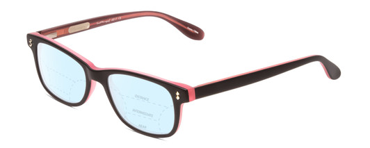 Profile View of Ernest Hemingway H4617 Designer Progressive Lens Blue Light Blocking Eyeglasses in Matte Black Pink Unisex Cateye Full Rim Acetate 56 mm
