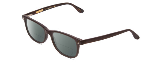 Profile View of Ernest Hemingway H4617 Designer Polarized Reading Sunglasses with Custom Cut Powered Smoke Grey Lenses in Matte Burgundy Red Unisex Cateye Full Rim Acetate 56 mm