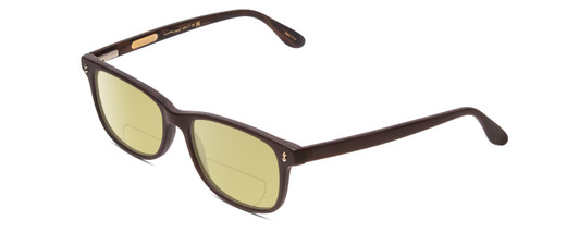 Profile View of Ernest Hemingway H4617 Designer Polarized Reading Sunglasses with Custom Cut Powered Sun Flower Yellow Lenses in Matte Burgundy Red Unisex Cateye Full Rim Acetate 56 mm