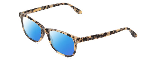 Profile View of Ernest Hemingway H4617 Designer Polarized Sunglasses with Custom Cut Blue Mirror Lenses in Matte Olive Green Unisex Cateye Full Rim Acetate 56 mm