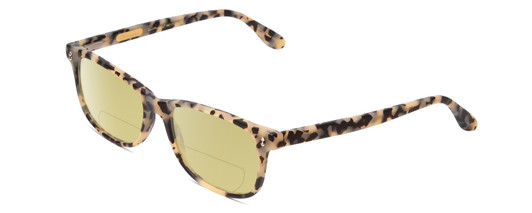 Profile View of Ernest Hemingway H4617 Designer Polarized Reading Sunglasses with Custom Cut Powered Sun Flower Yellow Lenses in Matte Olive Green Unisex Cateye Full Rim Acetate 56 mm