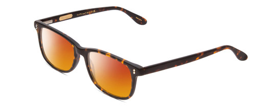 Profile View of Ernest Hemingway H4617 Designer Polarized Sunglasses with Custom Cut Red Mirror Lenses in Matte Tortoise Havana Brown Gold Unisex Cateye Full Rim Acetate 56 mm