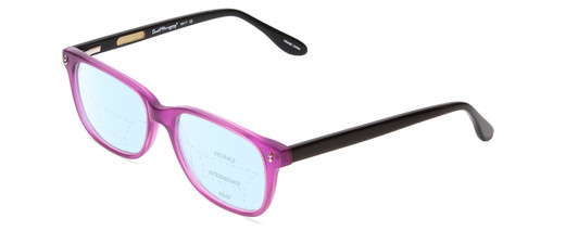 Profile View of Ernest Hemingway H4617 Designer Progressive Lens Blue Light Blocking Eyeglasses in Shiny Purple Black Unisex Cateye Full Rim Acetate 56 mm