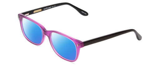 Profile View of Ernest Hemingway H4617 Designer Polarized Sunglasses with Custom Cut Blue Mirror Lenses in Shiny Purple Black Unisex Cateye Full Rim Acetate 56 mm