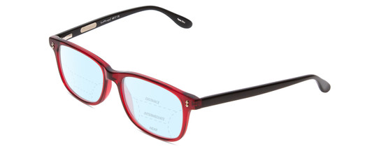 Profile View of Ernest Hemingway H4617 Designer Progressive Lens Blue Light Blocking Eyeglasses in Shiny Red Crystal Black Unisex Cateye Full Rim Acetate 56 mm