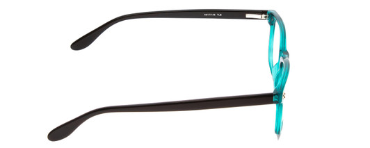 Side View of Ernest Hemingway H4617 Unisex Cateye Reading Glasses Shiny Teal Blue Black 56 mm