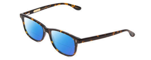 Profile View of Ernest Hemingway H4617 Designer Polarized Reading Sunglasses with Custom Cut Powered Blue Mirror Lenses in Tortoise Havana Brown Gold Unisex Cateye Full Rim Acetate 56 mm