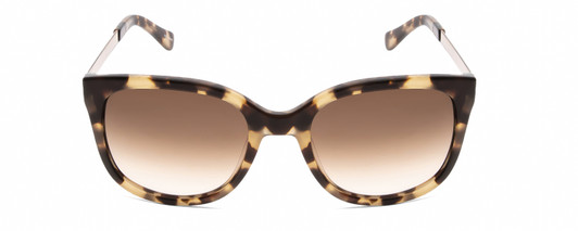 Front View of Kate Spade GAYLA Cateye Sunglasses in Camel Tortoise Havana/Brown Gradient 52 mm