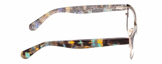 Side View of Kate Spade LADONNA Designer Progressive Lens Prescription Rx Eyeglasses in Blue Havana Tortoise Ladies Cateye Semi-Rimless Stainless Steel 51 mm