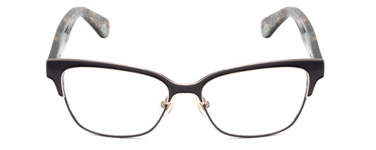 Front View of Kate Spade LADONNA Designer Progressive Lens Prescription Rx Eyeglasses in Blue Havana Tortoise Ladies Cateye Semi-Rimless Stainless Steel 51 mm