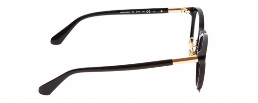 Side View of Kate Spade DRYSTALEE Designer Progressive Lens Prescription Rx Eyeglasses in Black Gold Ladies Round Full Rim Acetate 50 mm