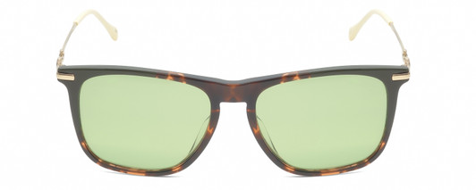 Front View of GUCCI GG0915SA 003 Women Sunglasses in Tortoise Havana/Gold/Off-White/Green 56mm
