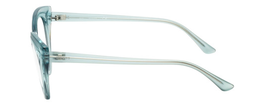 Side View of Guess GU7628 Designer Progressive Lens Prescription Rx Eyeglasses in Frosted Crystal Sky Blue Ladies Cateye Full Rim Acetate 52 mm