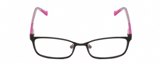 Front View of Guess GU9155 Women Rectangle Designer Reading Glasses in Black Crystal Pink 48mm