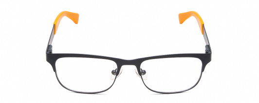 Front View of Guess GU9168 Designer Progressive Lens Prescription Rx Eyeglasses in Matte Navy Blue Orange Tips Ladies Classic Full Rim Metal 48 mm