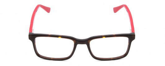 Front View of Harley Davidson HD0127T Designer Single Vision Prescription Rx Eyeglasses in Tortoise Havana Gold Brown Red Unisex Square Full Rim Acetate 48 mm
