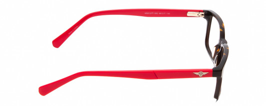 Side View of Harley Davidson HD0127T Designer Bi-Focal Prescription Rx Eyeglasses in Tortoise Havana Gold Brown Red Unisex Square Full Rim Acetate 48 mm