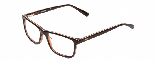 Profile View of Harley Davidson HD0133T Designer Single Vision Prescription Rx Eyeglasses in Caramel Brown White Triple Layer Unisex Square Full Rim Acetate 47 mm