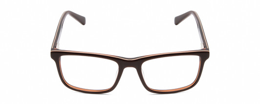 Front View of Harley Davidson HD0133T Designer Progressive Lens Prescription Rx Eyeglasses in Caramel Brown White Triple Layer Unisex Square Full Rim Acetate 47 mm