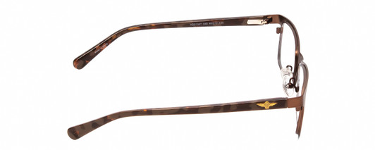 Side View of Harley Davidson HD0136T Square Designer Reading Glasses Matte Bronze Brown 48 mm