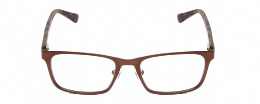 Front View of Harley Davidson HD0136T Designer Single Vision Prescription Rx Eyeglasses in Matte Bronze Brown Unisex Square Full Rim Metal 48 mm