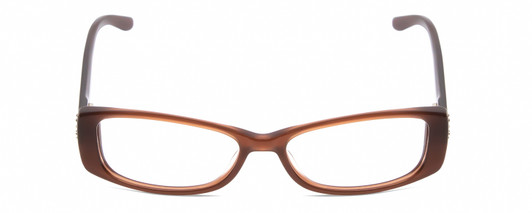 Front View of Harley Davidson HD0515 Designer Single Vision Prescription Rx Eyeglasses in Caramel Brown Crystals Ladies Oval Full Rim Acetate 52 mm