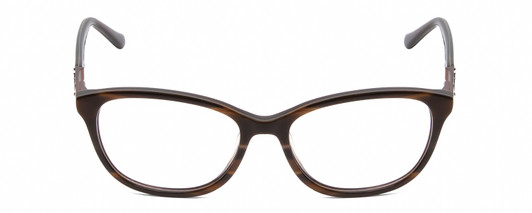 Front View of Harley Davidson HD0523 Designer Bi-Focal Prescription Rx Eyeglasses in Tortoise Havana Gold Brown Ladies Classic Full Rim Acetate 52 mm