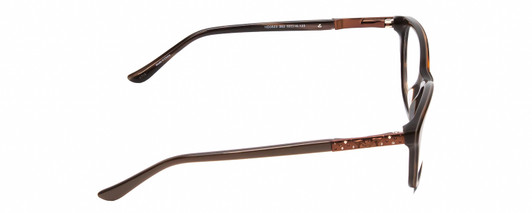 Side View of Harley Davidson HD0523 Designer Progressive Lens Prescription Rx Eyeglasses in Tortoise Havana Gold Brown Ladies Classic Full Rim Acetate 52 mm