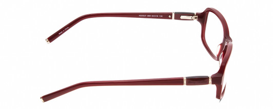 Side View of Harley Davidson HD0537 Ladies Oval Designer Reading Glasses in Burgundy Red 54mm