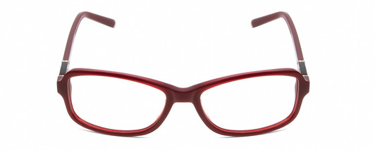 Front View of Harley Davidson HD0537 Designer Reading Eye Glasses with Custom Cut Powered Lenses in Burgundy Red Ladies Oval Full Rim Acetate 54 mm