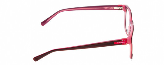 Side View of Harley Davidson HD0546 Designer Blue Light Blocking Eyeglasses in Burgundy Red Rose Pink Ladies Classic Full Rim Acetate 53 mm