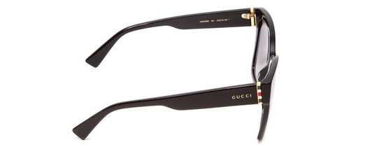Side View of Gucci GG0459S Women's Cateye Designer Sunglasses Gloss Black/Gray Gradient  54mm