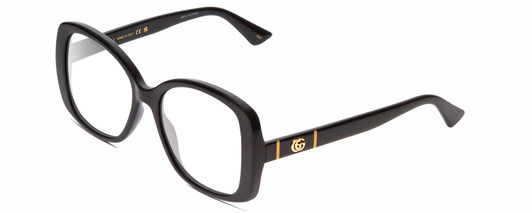 Profile View of Gucci GG0762S Designer Reading Eye Glasses in Black Ladies Oversized Full Rim Acetate 56 mm