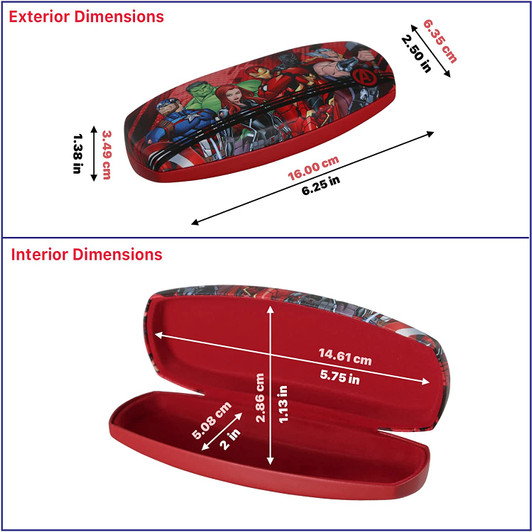 Marvel Avengers Hard Shell Eyeglass Case Clamshell for KIDS Small Glasses Frames