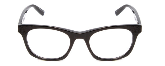 Front View of Jones New York J229 Designer Progressive Lens Prescription Rx Eyeglasses in Black Ladies Oval Full Rim Acetate 48 mm
