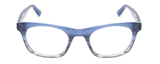 Front View of Jones New York J229 Designer Reading Eye Glasses with Custom Cut Powered Lenses in Blue Ladies Oval Full Rim Acetate 48 mm