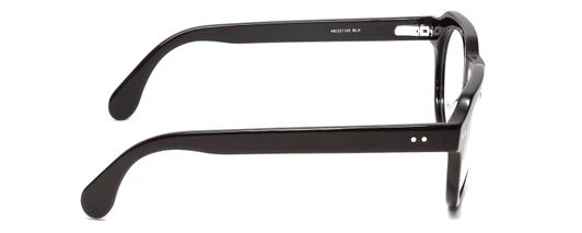 Side View of Ernest Hemingway H4816 Designer Single Vision Prescription Rx Eyeglasses in Shiny Black Unisex Round Full Rim Acetate 48 mm
