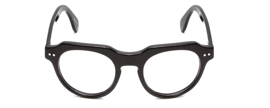 Front View of Ernest Hemingway H4816 Designer Single Vision Prescription Rx Eyeglasses in Shiny Black Unisex Round Full Rim Acetate 48 mm