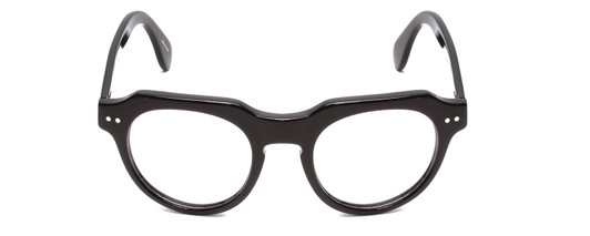 Front View of Ernest Hemingway H4816 Designer Progressive Lens Prescription Rx Eyeglasses in Shiny Black Unisex Round Full Rim Acetate 48 mm