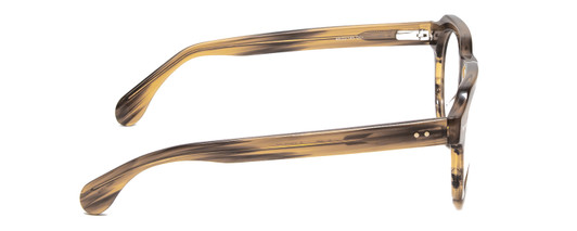 Side View of Ernest Hemingway H4816 Unisex Geometric Reading Glasses Olive Green & Brown 48mm