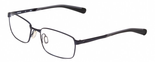 Profile View of Costa Del Mar 3003-04 Designer Bi-Focal Prescription Rx Eyeglasses in Satin Navy Blue Matte Grey Black Unisex Oval Full Rim Metal 53 mm
