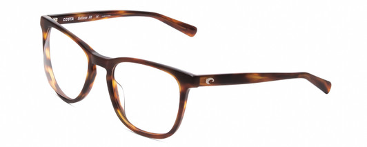 Profile View of Costa Del Mar 2002-01 Designer Progressive Lens Blue Light Blocking Eyeglasses in Brown Tortoise Havana Unisex Cat Eye Full Rim Acetate 53 mm